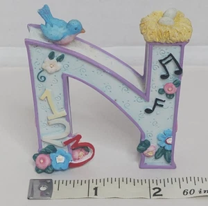 Mary Engelbreit Resin Letter N Alphabet Bird Numbers Nest Notes 1999 - Picture 1 of 4
