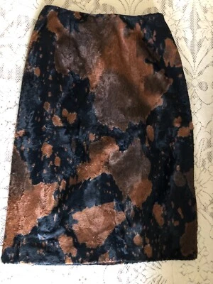Falda lápiz Don Caster vintage años 80 imitación piel marrón negro pequeña 26” con S/XS ¡USADA EN EXCELENTE ESTADO! Foto 1 de 4