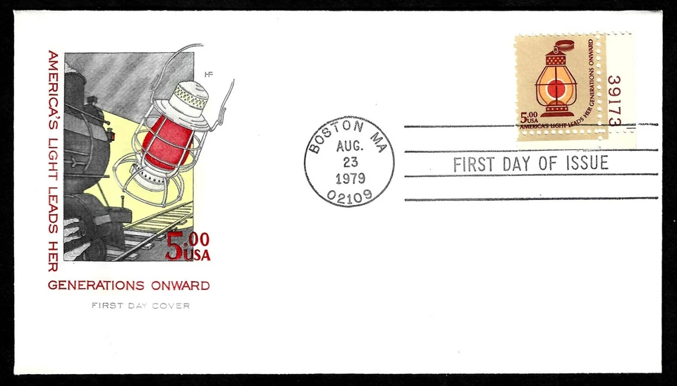 USA SCOTT # 1612, HF HOUSE OF FARNAM FDC COVER OF 1979 LANTERN WITH PLATE NUMBER - Image 1 of 1