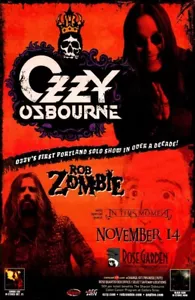 Ozzy Osbourne Rob Zombie Framed Concert Poster, Portland - Picture 1 of 2
