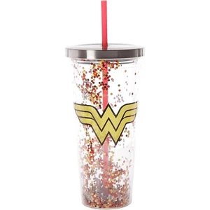 Taza brillante con pajita con logotipo de Wonder Woman de DC Comics - Imagen 1 de 5
