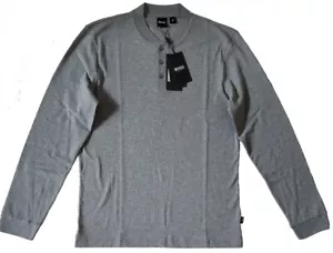 NWT HUGO BOSS Men's Long Sleeve Henley with 3 buttons Heather Gray M / L / XL - Picture 1 of 3