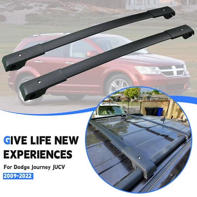 Barra transversal negra portaequipajes de techo para Dodge Journey JUCV 2009-2022 Foto 1 de 4