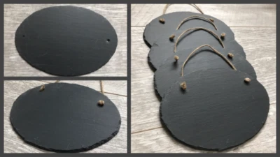 Handmade slate oval chalkboard blackboard message board memo door plaque bulk  - Image 1 of 4