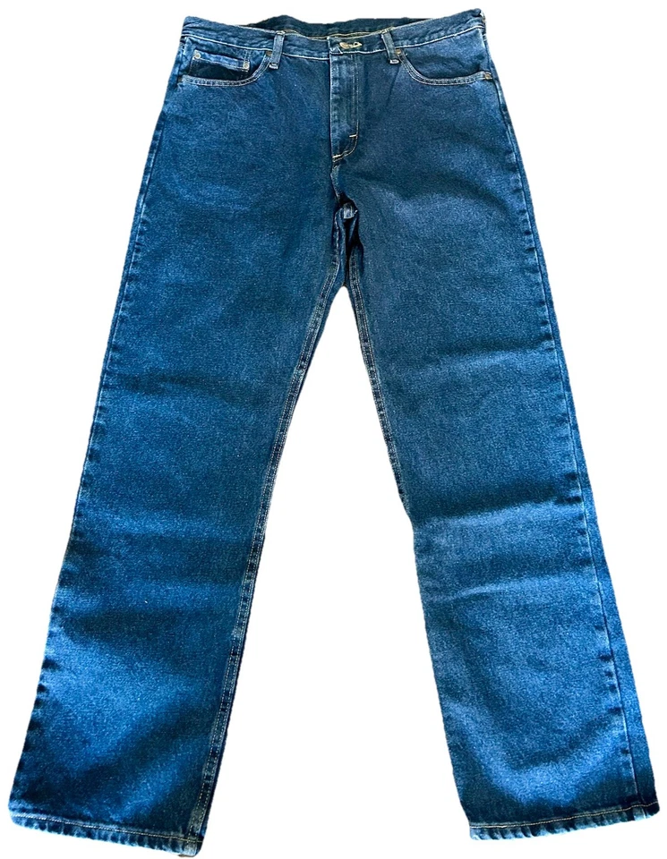 Wrangler Jeans Relaxed Fit Mens Size 36 X 32 Dark Stonewash ZIPPER Fly #388