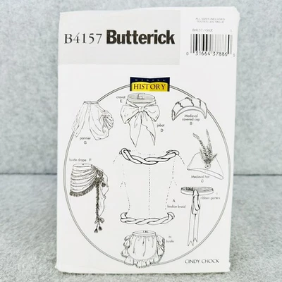 Butterick 4157 Making History Costume Accessories Pannier Bustle Jabot Pattern - Image 1 of 4