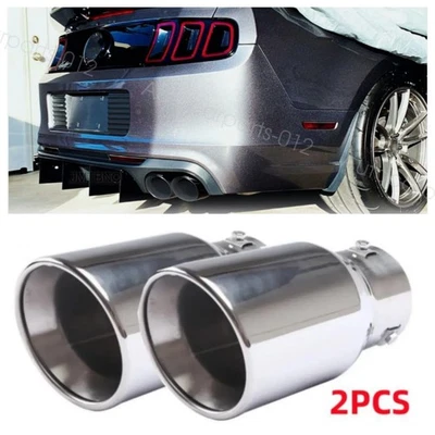 2x Car Exhaust Pipe Tip Rear Tail Throat Muffler For 2010-2012 Ford Mustang - Imagem 1 de 4