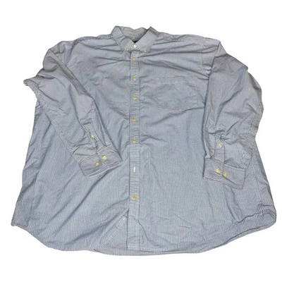 The Foundry Men's size 2XLT Big & Tall Blue Stripe Button Down Long Sleeve Shirt - Image 1 of 4