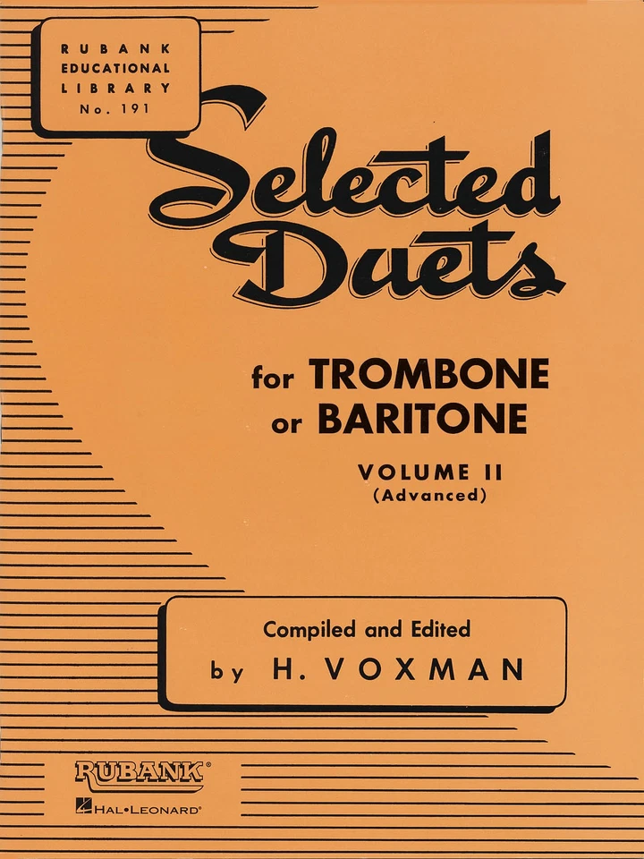Rubank Selected Duets for Trombone or Baritone Vol 2 Advanced Sheet Music Book - Image 1 of 1