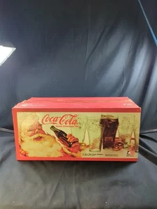 Vintage 1995 Coca Cola 16oz Large Drink Georgia Green Glass Glasses 8pc NIB - Picture 1 of 9