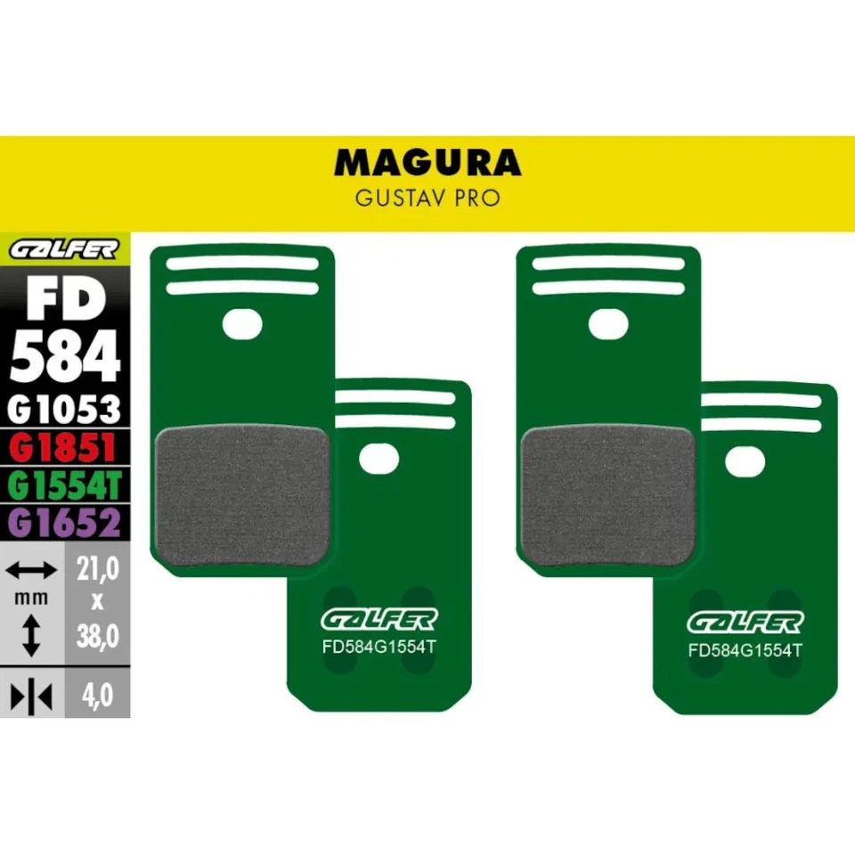 Pastillas de freno Galfer Magura Gustav Pro - Compuesto profesional MTB Almohadilla de disco de alta potencia Nuevo