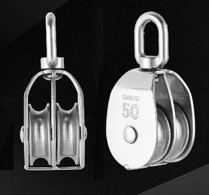 1x Doppelte Schnappscheibe Block Kran Schwenkhaken Anheben 360° Rotation Ring - Bild 1 von 14