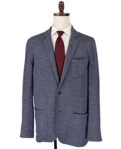 Faherty Inlet Blazer Sport Coat Mens XL Blue Knit Unstructured Cotton Blend - Picture 1 of 12