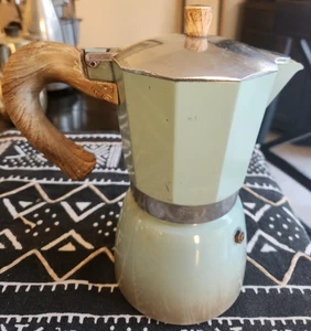 Gnali & Zani Vintage Herdplatte Mokkakanne Expresso Maker Italienisch Türkis - Bild 1 von 16