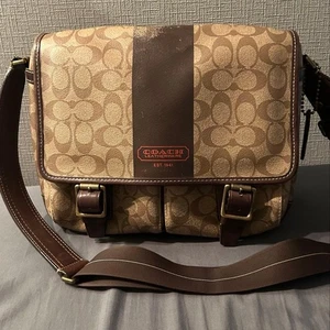 Coach Signature Leder Umhängetasche gebraucht, 35x25x12cm - Bild 1 von 8