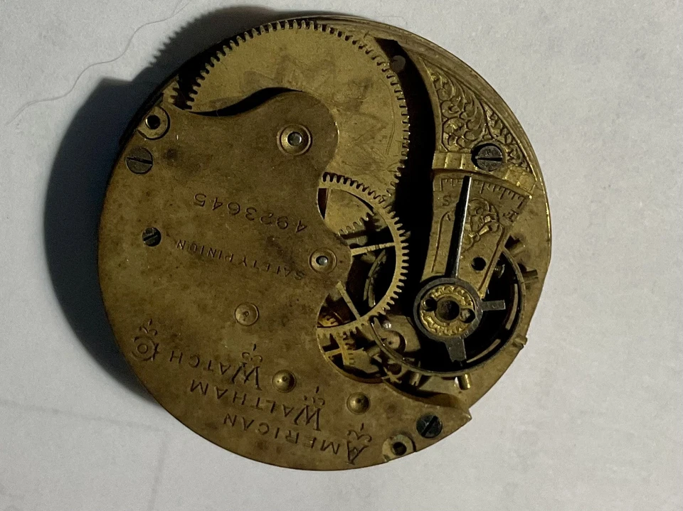 Waltham Pocket Watch Movement Size 6s Grade J  good balance -Parts  - Image 1 of 4