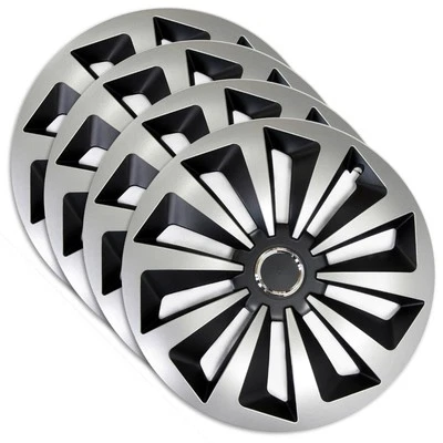 Set 4 Copricerchi 13 Pollici Fox Ring Mix Coppe Ruota Grigie Universali per Fiat - Immagine 1 di 4