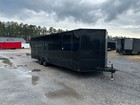 NEW 8.5X24 V-NOSE ENCLOSED CAR HAULER TRAILER .080 EXTERIOR METAL 5200 LB AXLES