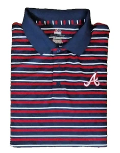 Majestic Cool Base Men's Short Sleeve Atlanta 3 Button Front Polo Size 2XL - Picture 1 of 5