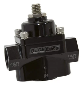 Aeroflow AF49-3001BLK Red Style Reg 1-4 Psi Adjusta Billet 1In 2 Out -8 ORB Port - Picture 1 of 4