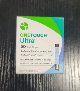 OneTouch Ultra Diabetic Blood Glucose Test Strips 50 Count, Expire 2/28/2025 - Picture 1 of 6
