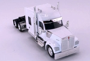 HO Logistics Kenworth W990 Standup Sleeper Tractor #990075 HO 1/87 Scale, White - Picture 1 of 3