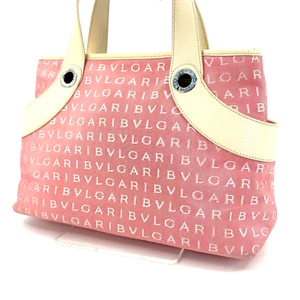 BVLGARI Hand Bag Pink Canvas Auth - Picture 1 of 12