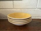 4 Mikasa Premiere Colorama Solid Yellow White Cereal Bowls Vintage Japan
