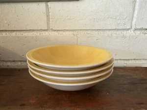 4 Mikasa Premiere Colorama Solid Yellow White Cereal Bowls Vintage Japan - Picture 1 of 5