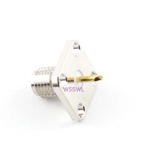 Connettore coassiale femmina SMA montaggio telaio 4 fori - venditore radioamatore USA - Foto 1 di 1