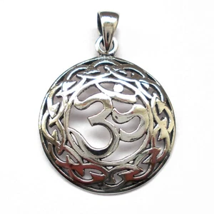 Om Aum Omkara Solid Sterling Silver Pendant Indestructable Truth P050 - Picture 1 of 5