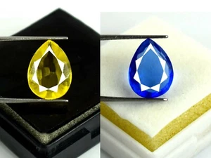 Tansanit & Gelb Kunzit Birne Edelstein Paar natürliche 10 Ct zertifiziert SQ202 - Bild 1 von 4