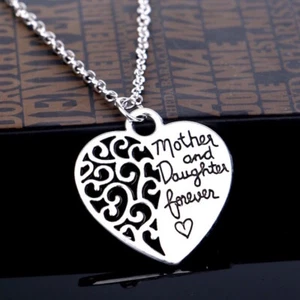 HERZ KETTE MIT SILBER ANHÄNGER HALSKETTE MUTTERTAG GESCHENK SCHMUCK TOCHTER NEU - Bild 1 von 4