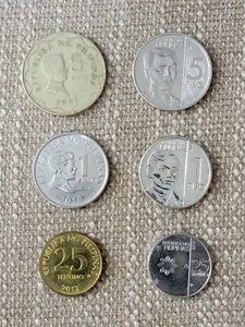 PHILIPPINES- Old & New Generation Coin Set (5 & 1 Piso & 25 Sentimo)-CIRCULATED - Picture 1 of 8