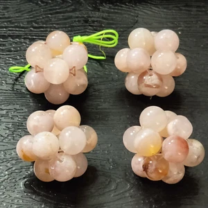 9mm Natural Cherry Blossoms Agate Quartz Stretch Bead ball/Bag pendant - Picture 1 of 12