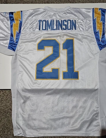 SAN DIEGO LA CHARGERS JERSEY TOMLINSON 50th Anniversary Reebok Size 56 3x Cover