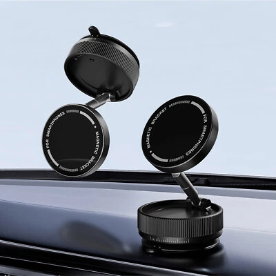 Magnetic Phone Holder Vacuum Suction Car Mount Adjustable Foldable For iPhone 16 - Image 1 of 4