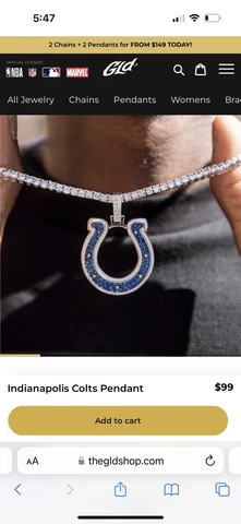 Indianapolis Colts Pendant and Chain Cover