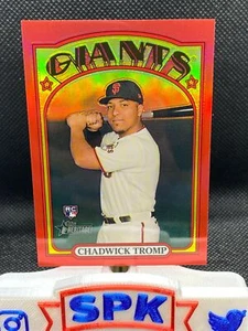 2021 Topps Heritage High Number CHADWICK TROMP RED CHROME 219/372 GIANTS RC #631 - Picture 1 of 2