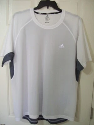 Adidas Clima365 MEN'S SPORT MESH T-SHIRT WHITE WITH GRAY SIZE 2XLARGE PRE-OWNED - Image 1 of 4