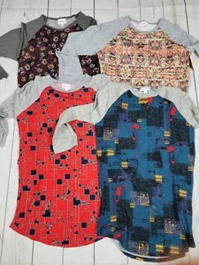 Lot of (4) LuLaRoe Randy 3/4 Sleeve Tops, Size XXS (Geometric NWT Clearance) - Picture 1 of 5