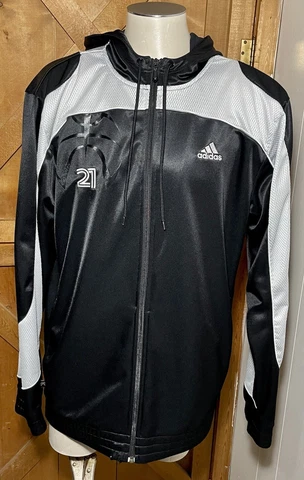 Mens Tim Duncan 21 San Antonio Spurs Adidas Climalite Size L Track Jacket Hoodie Cover