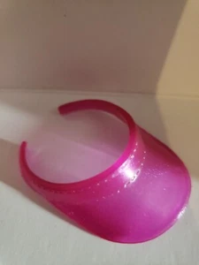BARBIE DOLL HOT PINK GLITTERED SUN VISOR Hat NEW - Picture 1 of 5
