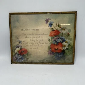 1940's Mother's Day Framed Poem "Dearest Mom" By M. Black - Picture 1 of 3