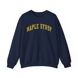 Maple Syrup Sweatshirt Gifts Crew Neck Shirt Crewneck Men - Picture 1 of 8