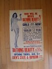 Rare 1944 Cardboard ESTHER WILLIAMS POSTER - BOSTON BEAUTY CONTEST - MGM Movie