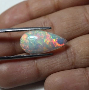 5,3 kt 21 x 10,4 mm natürlicher AAA auffälliger Multi Feuer äthiopischer Opal Birne Cabochon - Bild 1 von 11