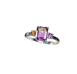 Anello Boutique Acciaio Inox Colorato Arcobaleno Cubic Zirconia Statement Misura 6 ❄️ - Foto 1 di 8