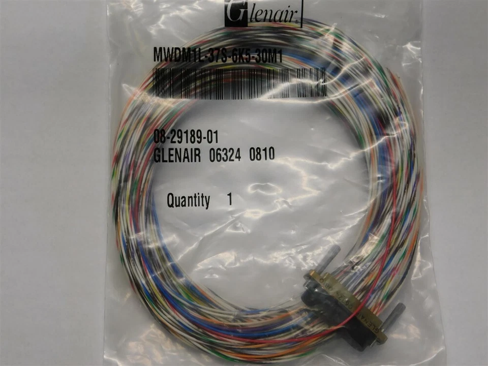 Glenair MWDM1L-37S-6K5-30M1 37P Socket Micro D-Sub Connector w/30" Pigtail 26AWG - Image 1 of 1