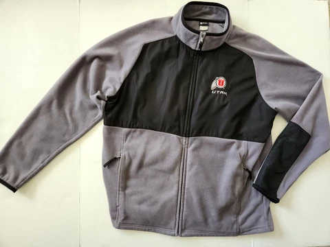 UNIVERSITY of UTAH UTES Men's XL Jacket Fleece Grey Black gear For Sports Cover